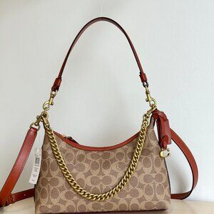 ⭐NWT  Coach JULIET Shoulder Bag 25 CY830 Signature Jacquard  NWT DUST BAG⭐